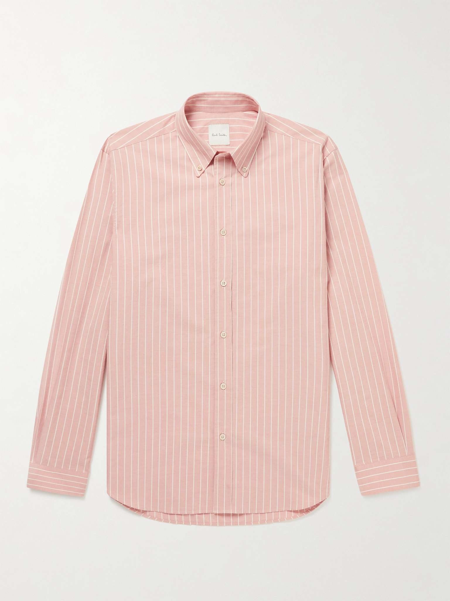 Button-Down Collar Striped Cotton-Poplin Shirt - 1