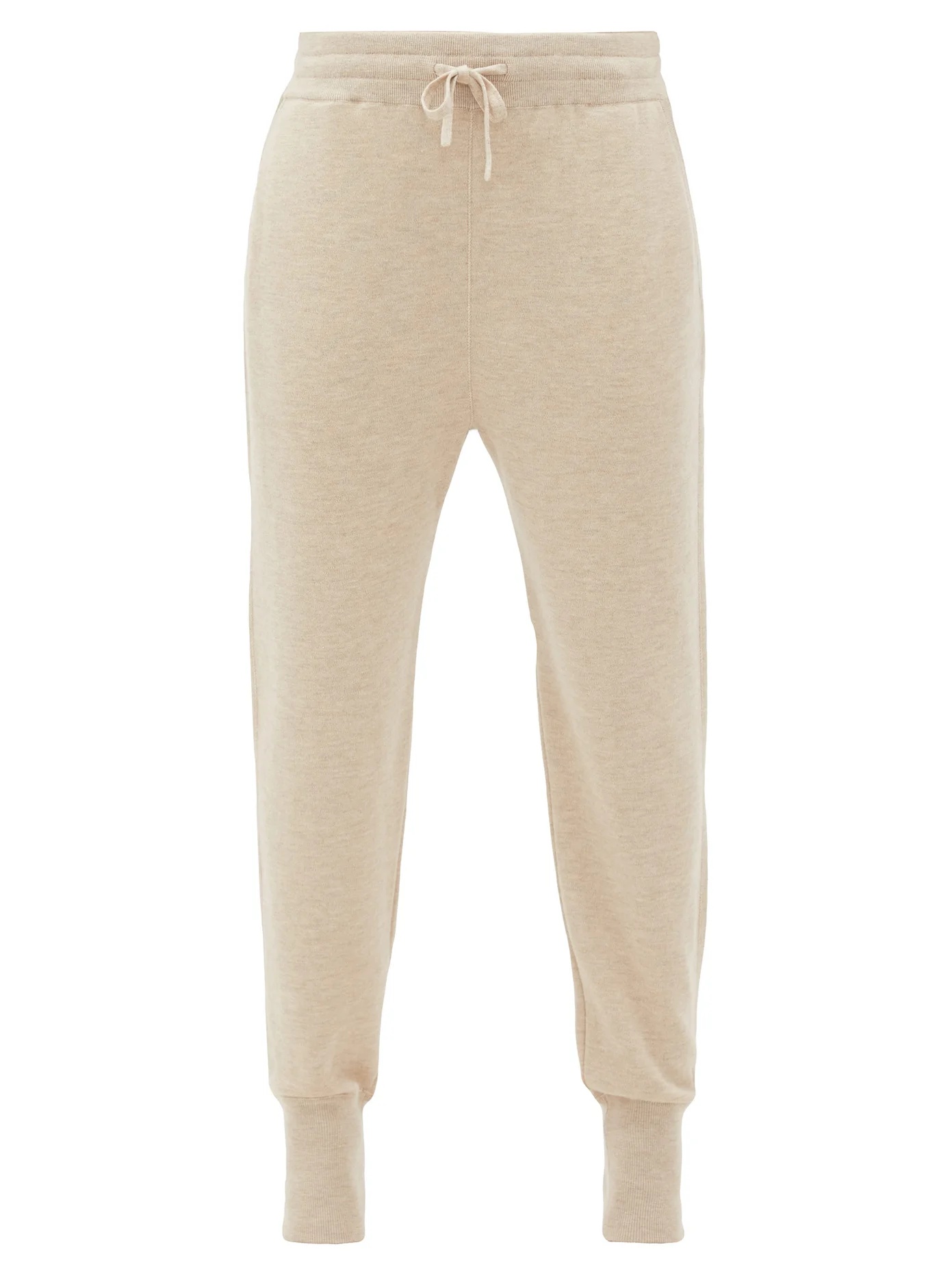 Ribbed-cuff cashmere-blend track pants - 1