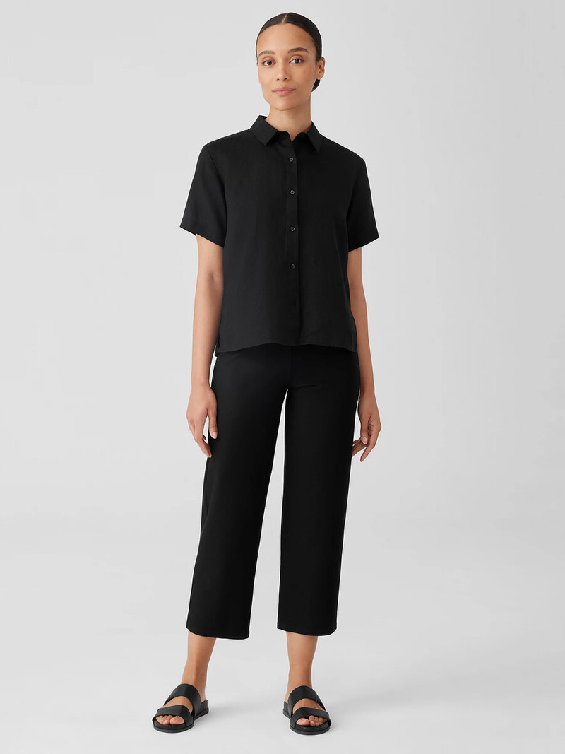 EILEEN FISHER Washable Stretch Crepe Straight Pant with Yoke outlook