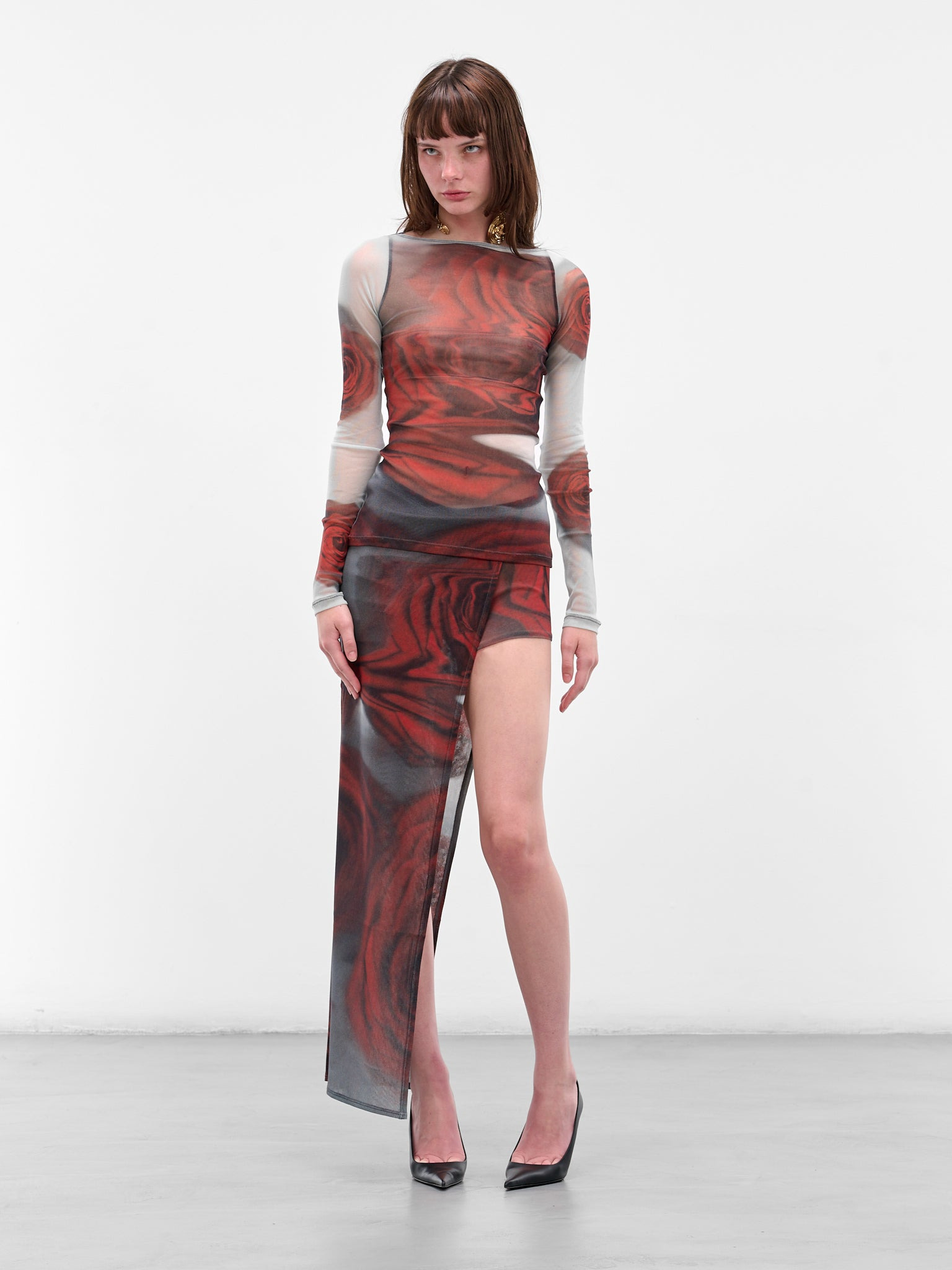 Red Blurry Roses Top - 6
