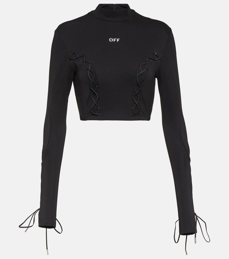 Logo laced cropped top 1