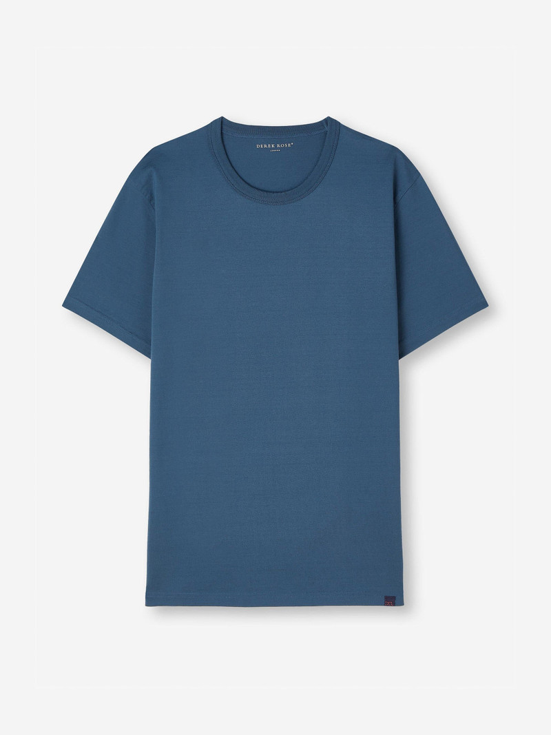 Derek Rose Men's T-Shirt Barny Pima Cotton Denim outlook