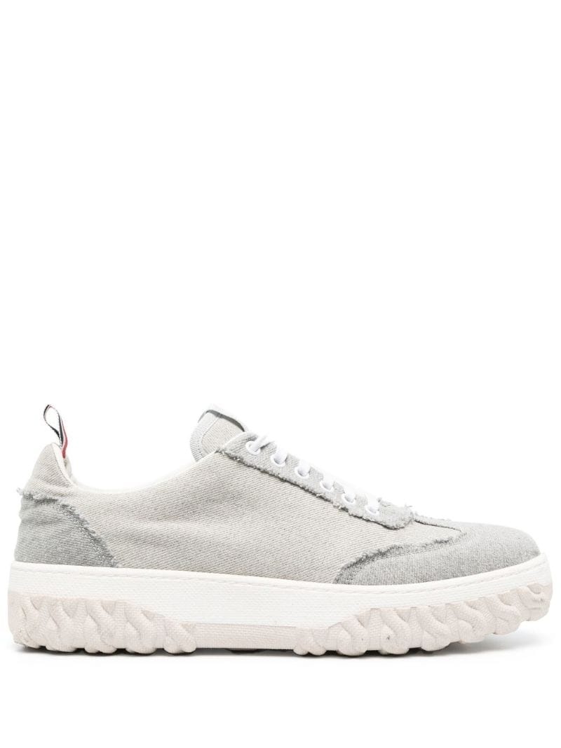 low-top frayed sneakers - 1