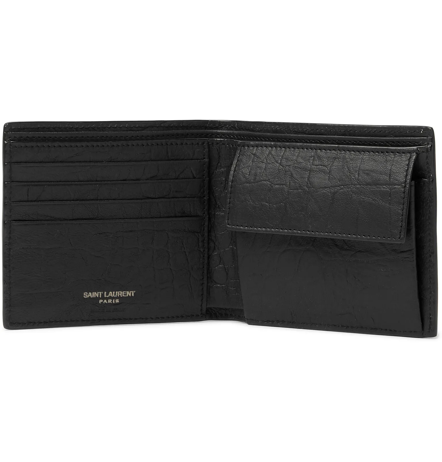 Logo-Appliquéd Croc-Effect Leather Billfold Wallet - 2