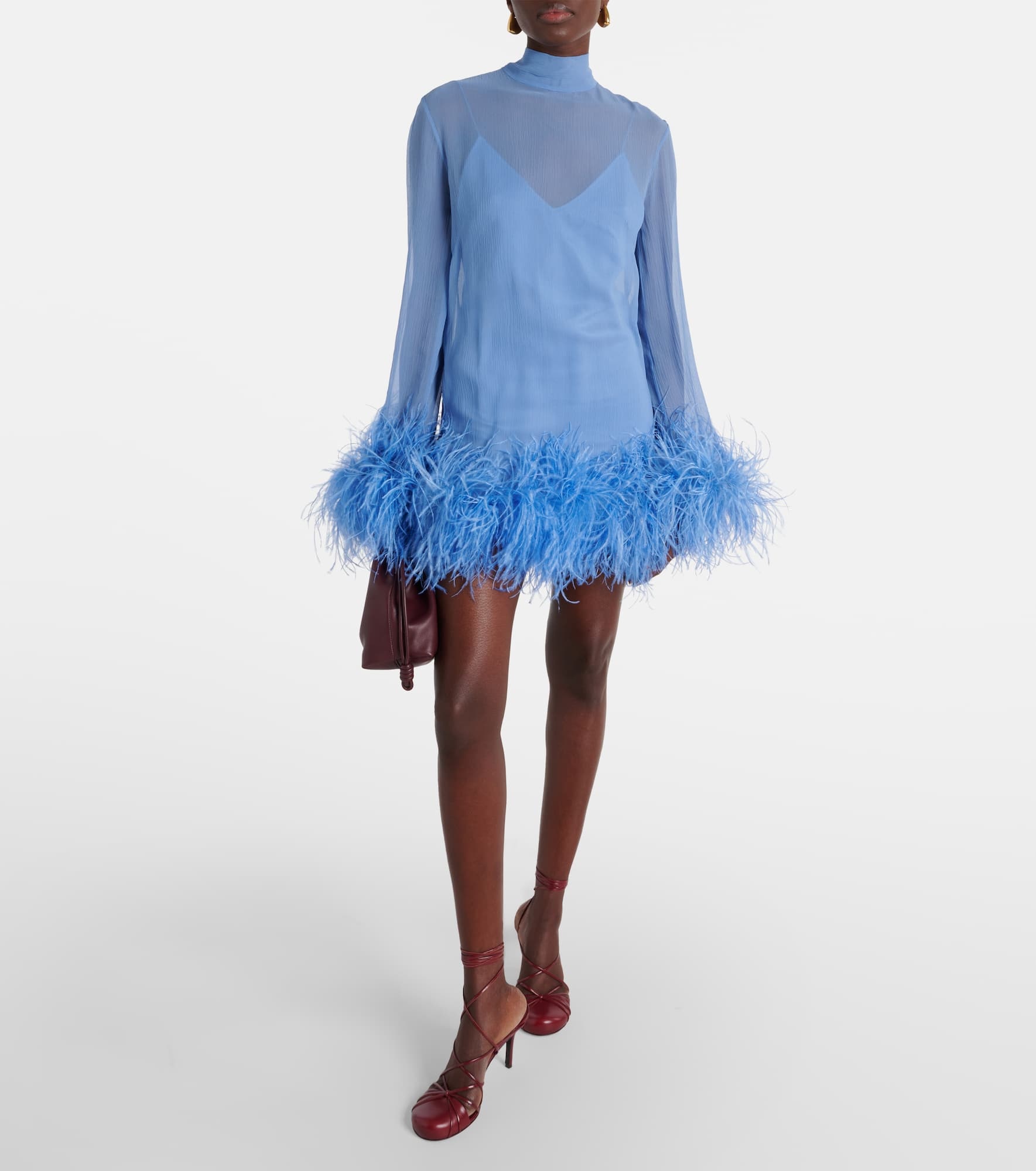 Gina Spirito feather-trimmed minidress - 2