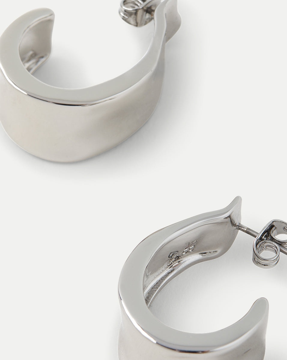 MOLTEN SILVER RIBBON HOOP - 4