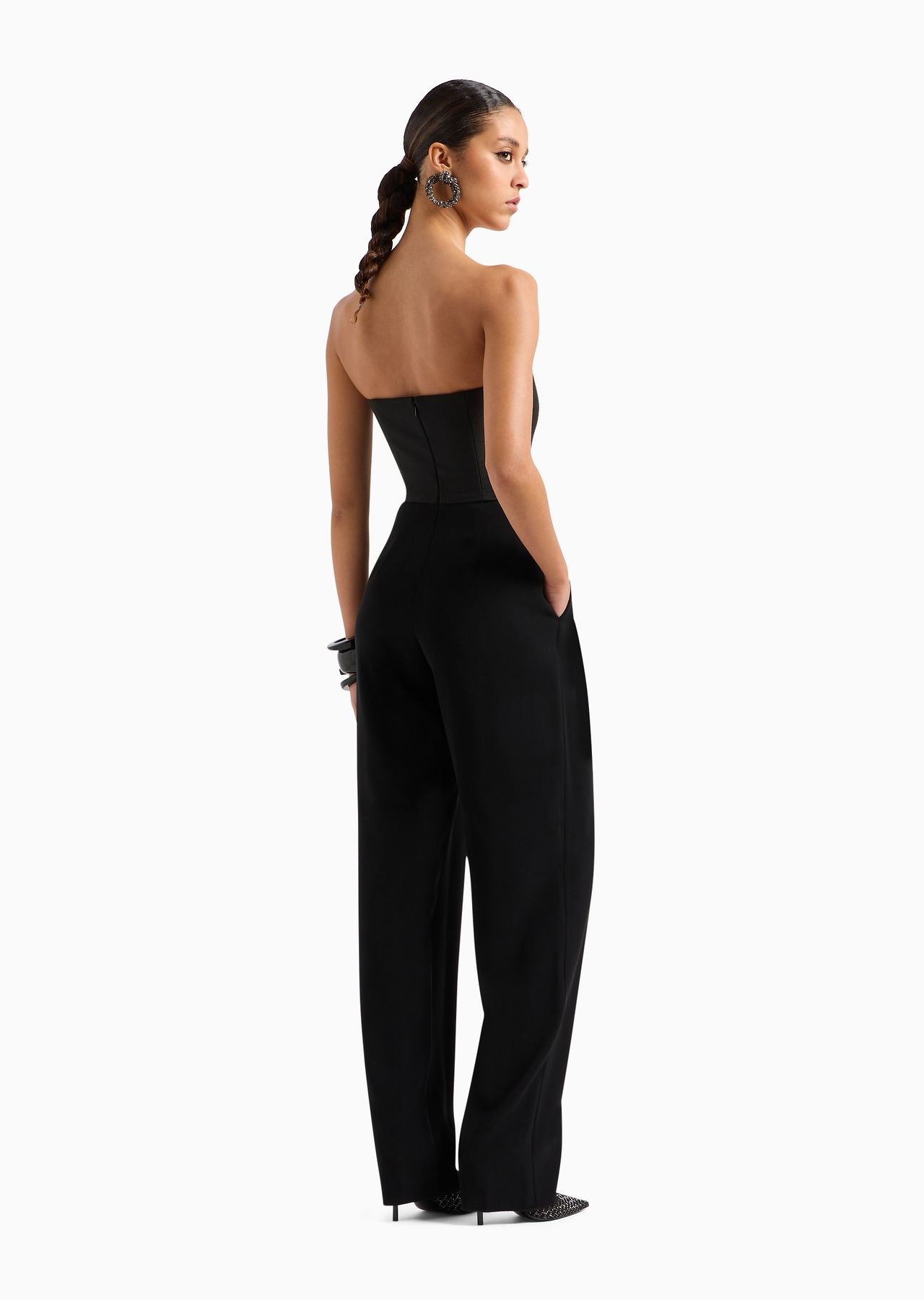 Techno cady jumpsuit with strapless bodice in ottoman fabric - 3