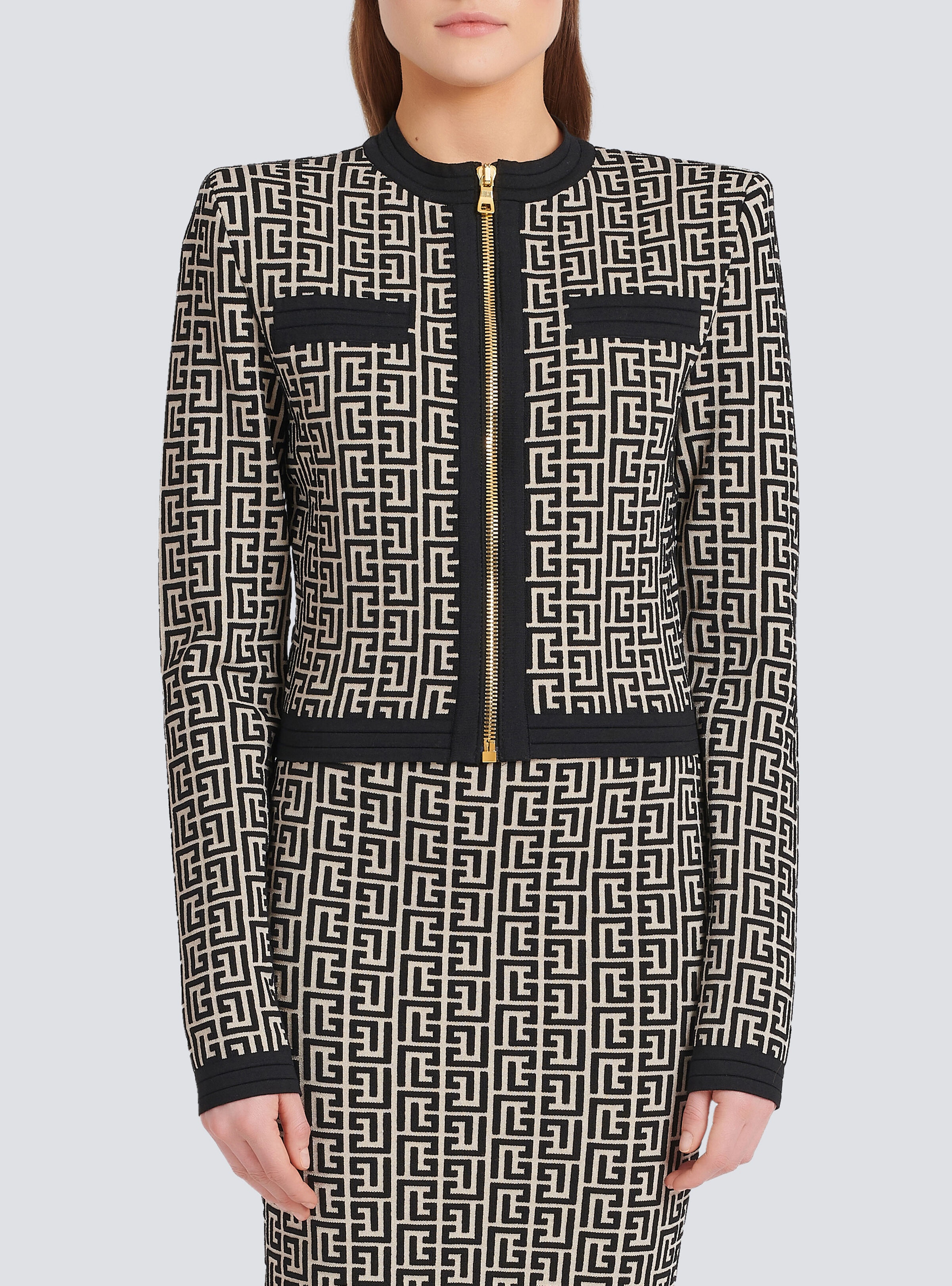 Knit cardigan with Balmain monogram - 6