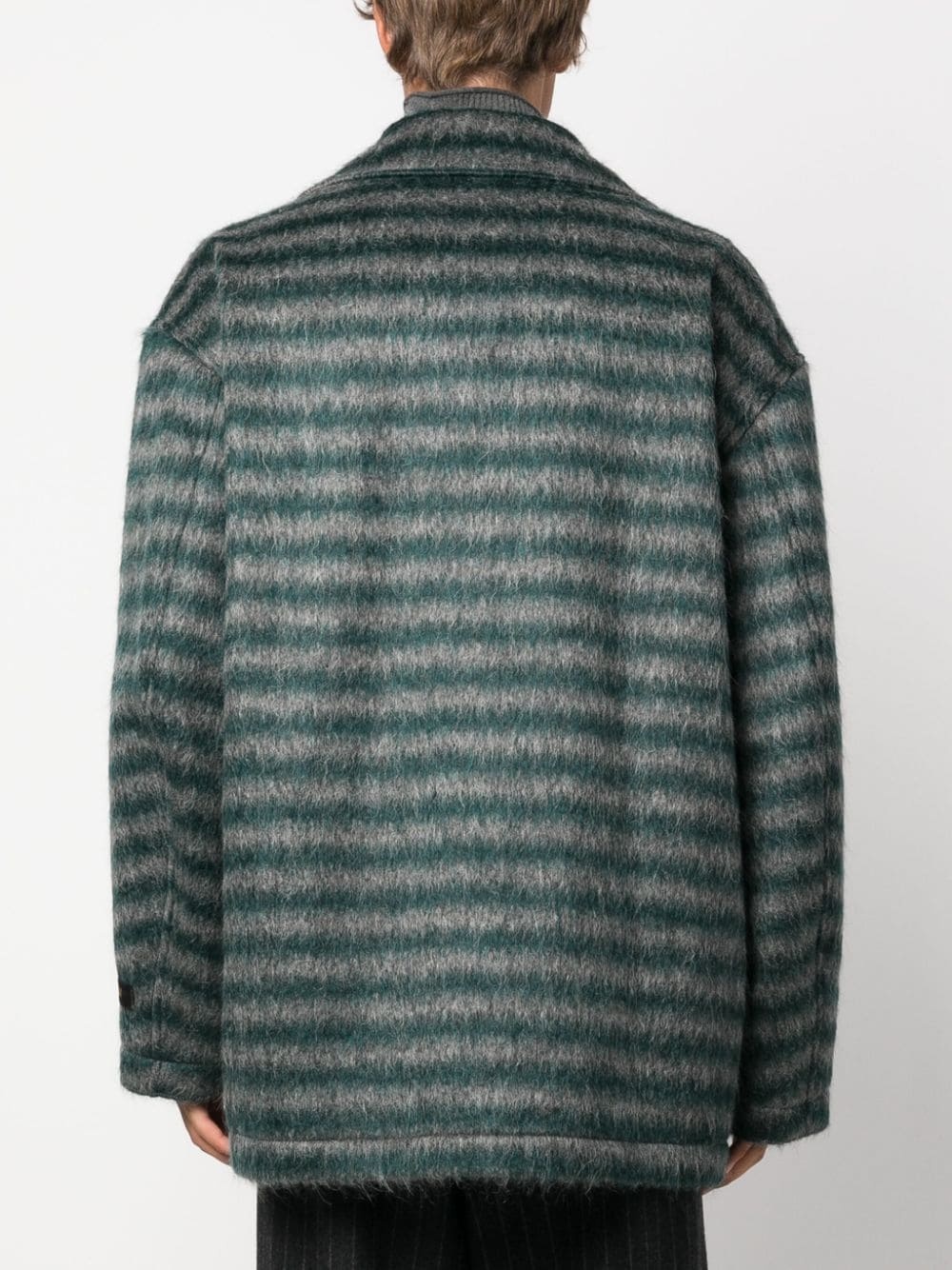 single-breasted striped coat - 4