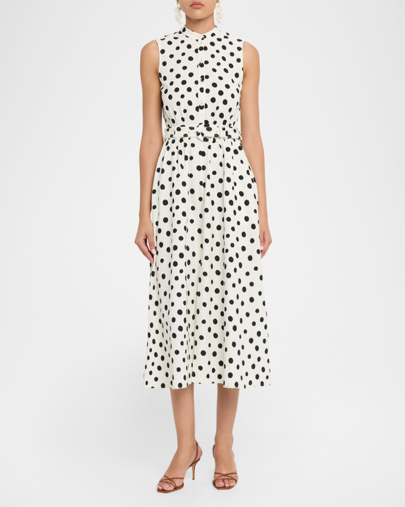 SALONI Jill Polka-Dot Midi Dress outlook
