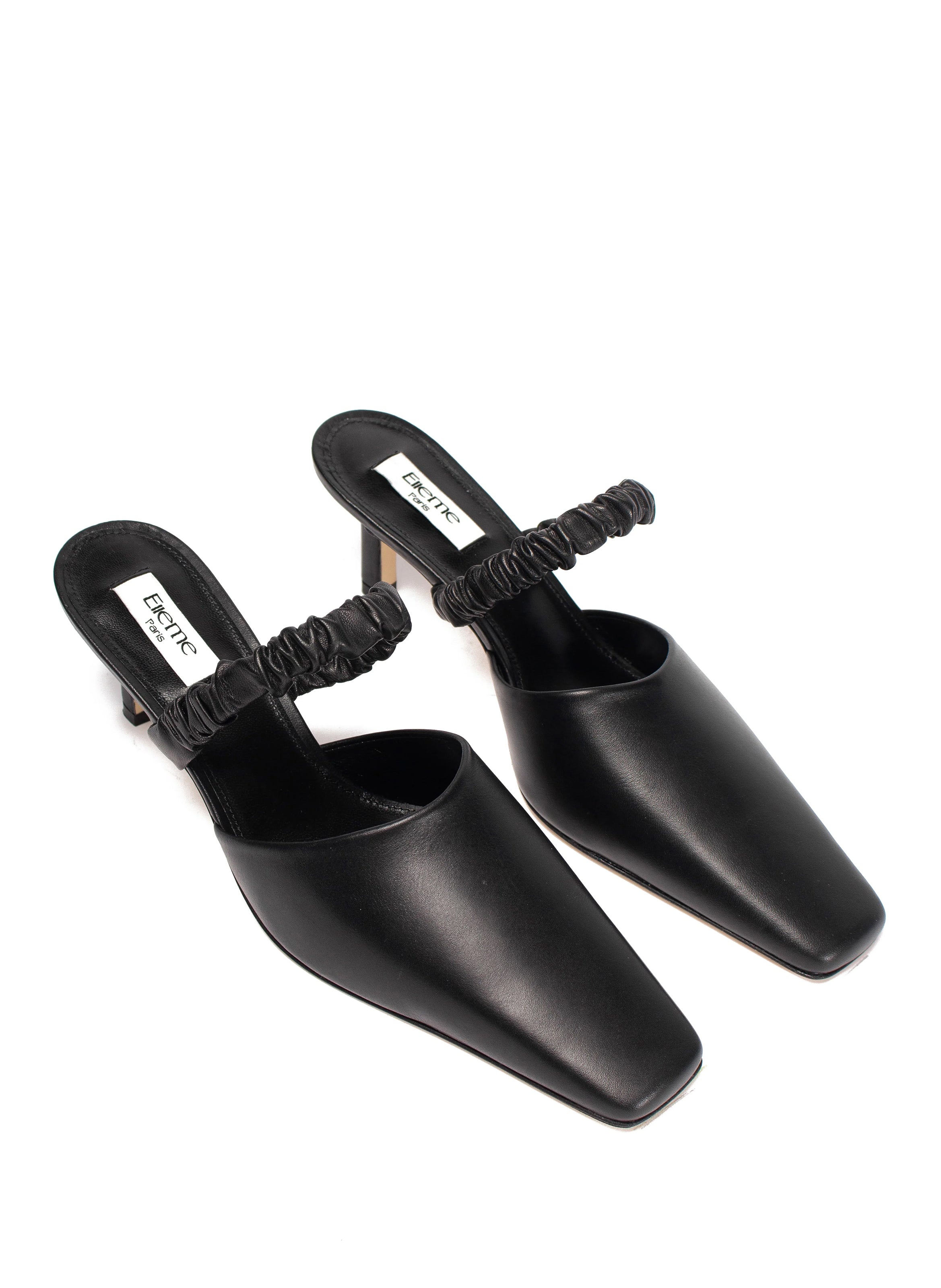 Chouchou Square Toe Mule Leather Black - 2