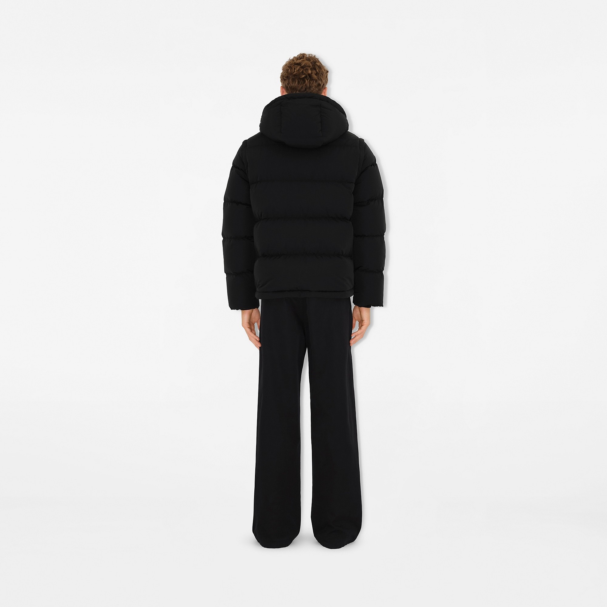 Detachable Sleeve Nylon Puffer Jacket - 4
