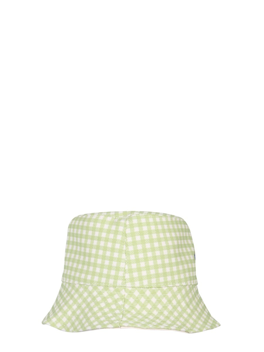 BUCKET HAT WITH ORB EMBROIDERY WITH CHECKERED PATTERN - 3