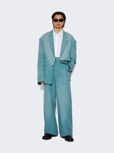 Martine Rose Tailored Extended Wide Leg Trousers Teal outlook