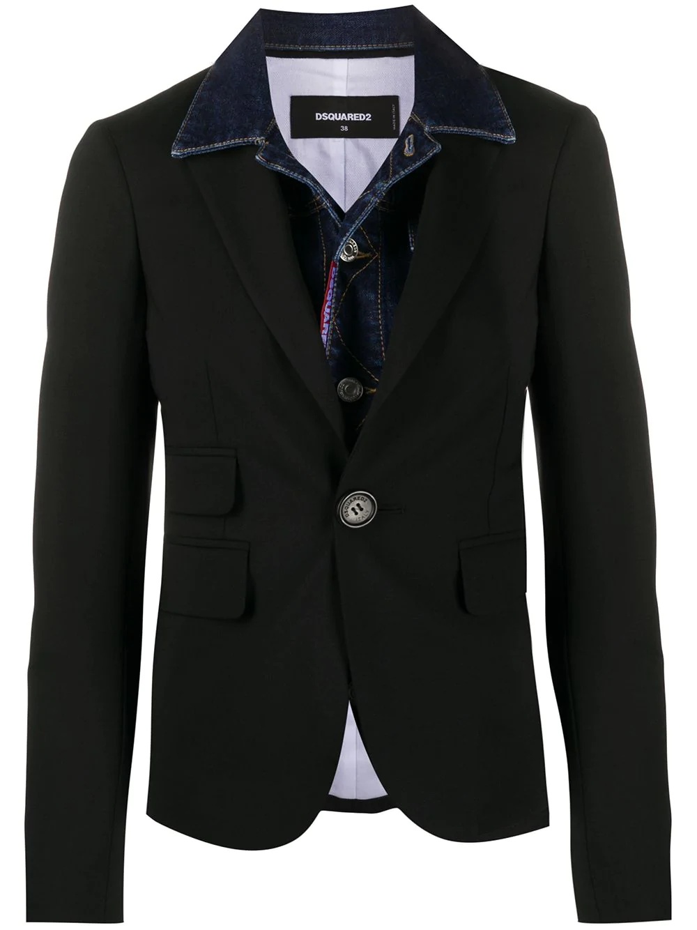 double-layered denim jacket blazer  - 1