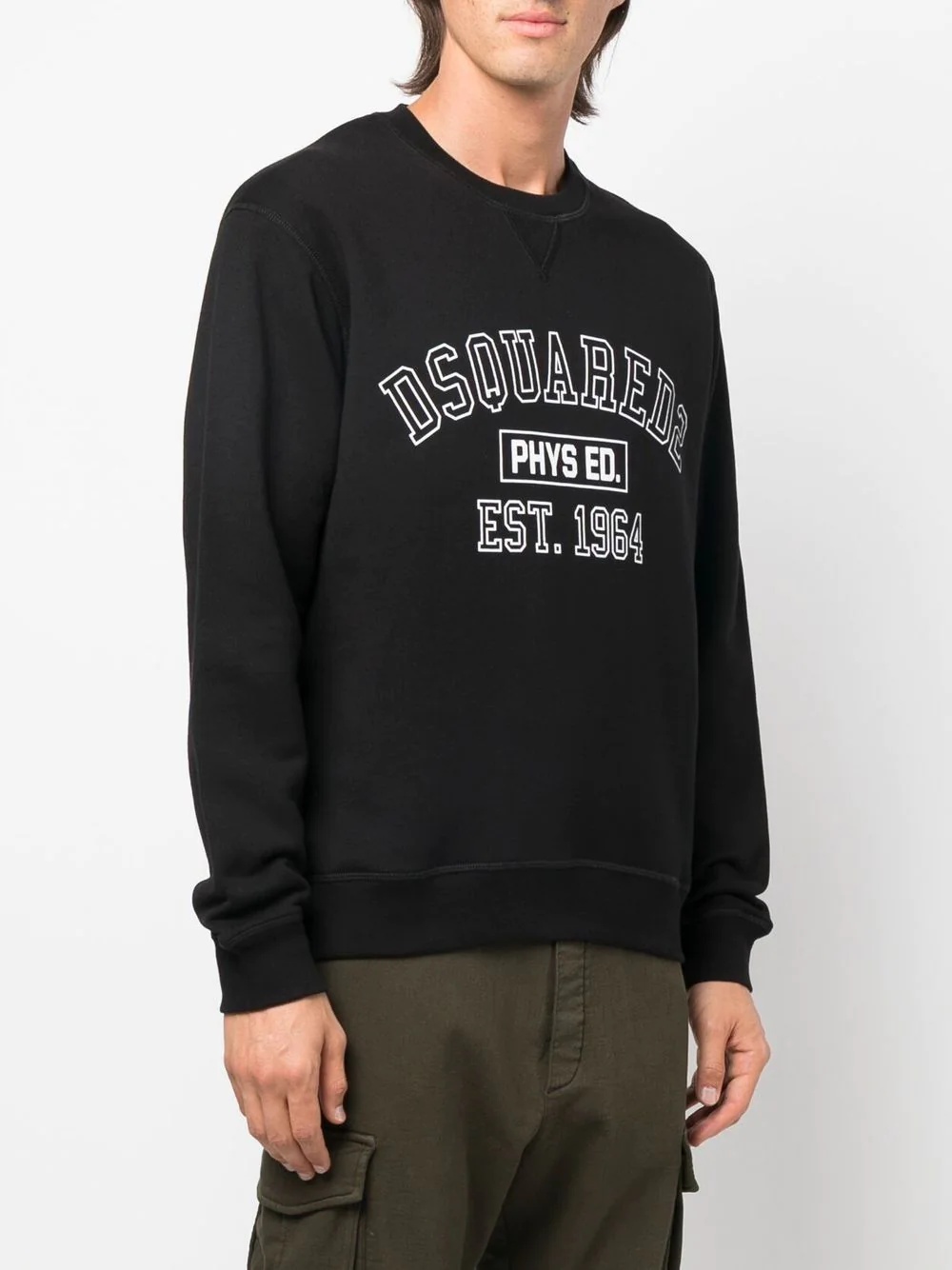 logo-print crew neck sweatshirt - 3