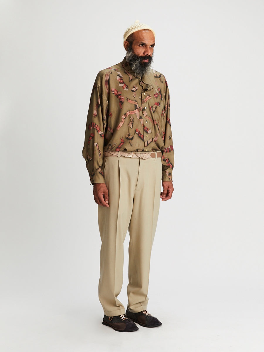 Ribbons Twisted Shirt Archive Green - 3