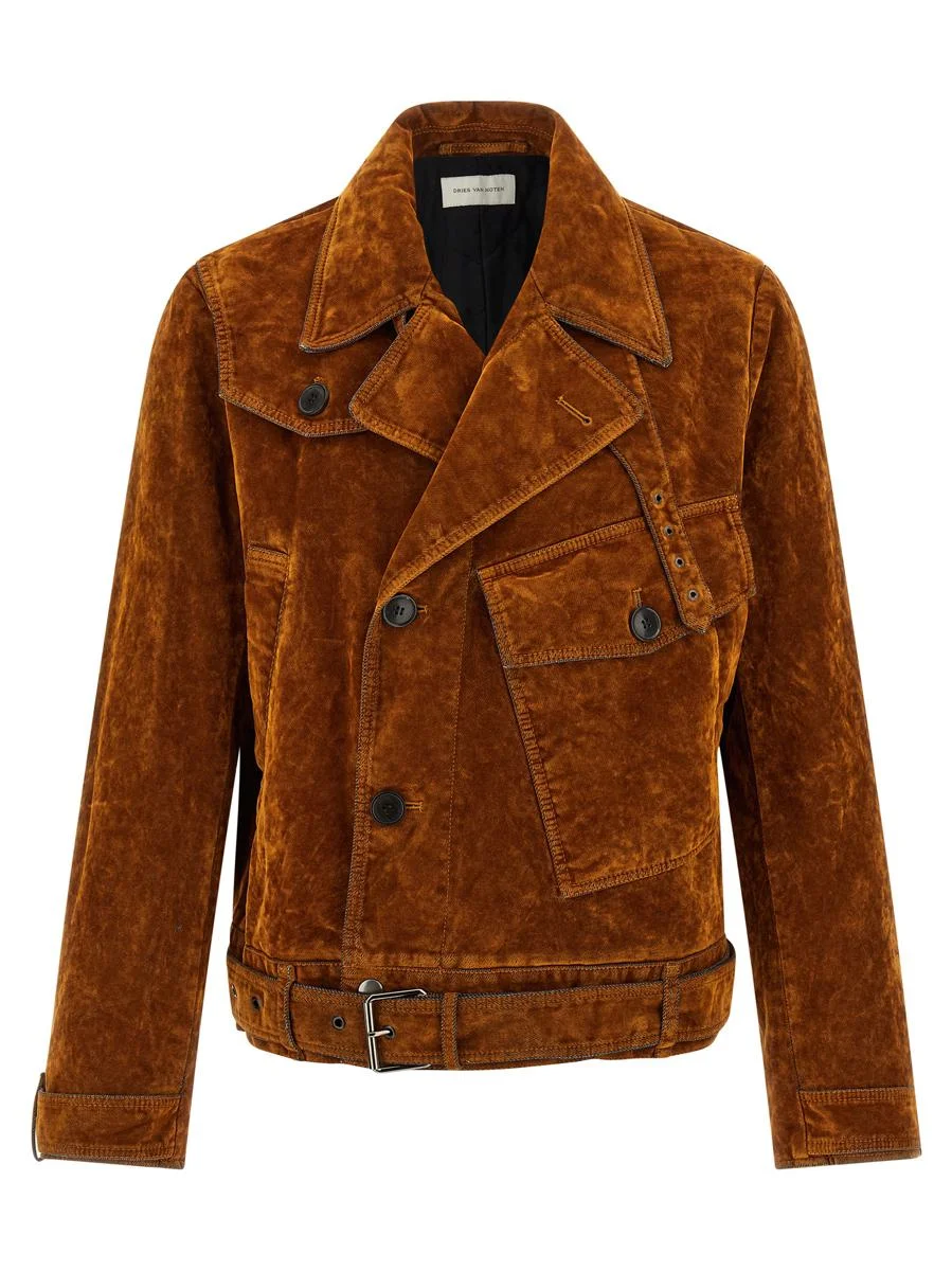 Dries Van Noten Velvet Biker Jacket - 1