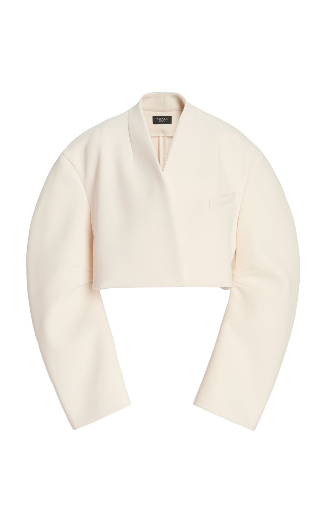ROUNDED SLEEVE CROPPED JACKET IVORY - 8