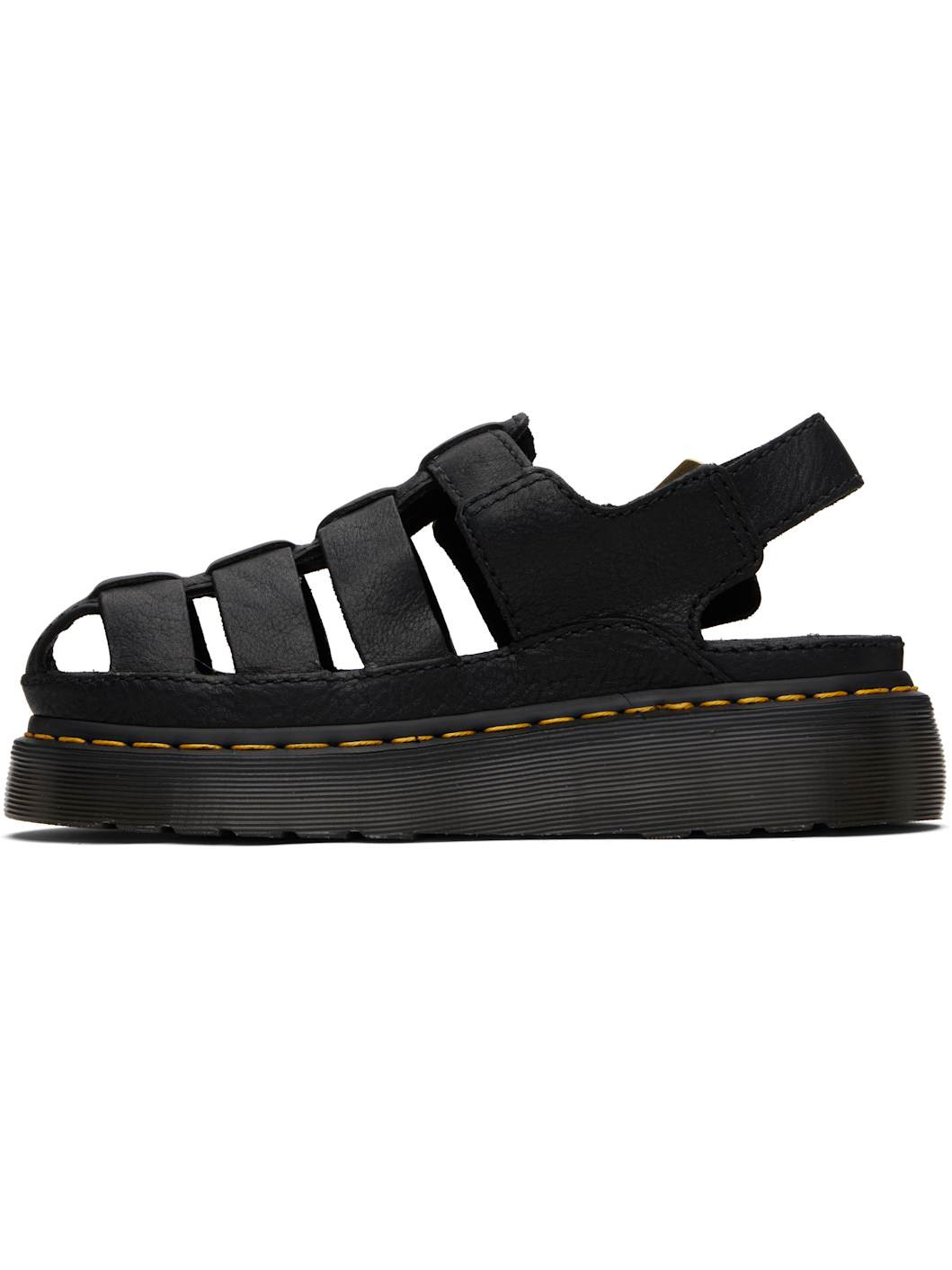 Black Wrenlie Grizzly Leather Fisherman Sandals - 3