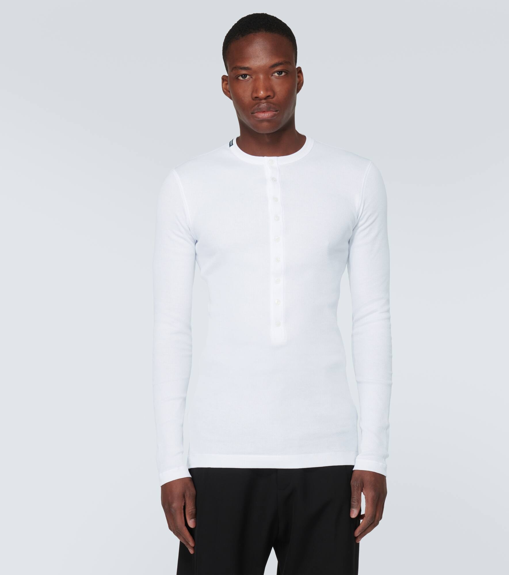 Re-Edition cotton jersey Henley shirt - 3