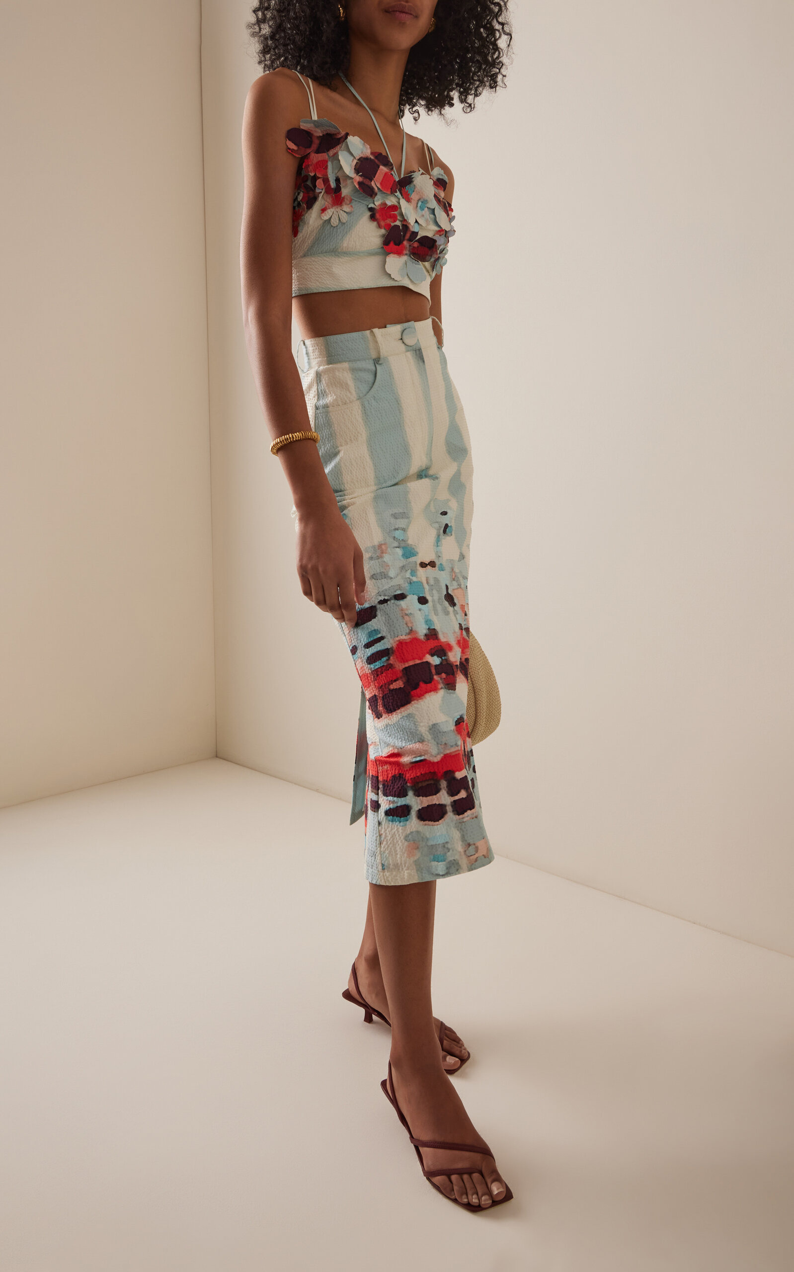 Layan Stretch-Cotton Midi Skirt multi - 2