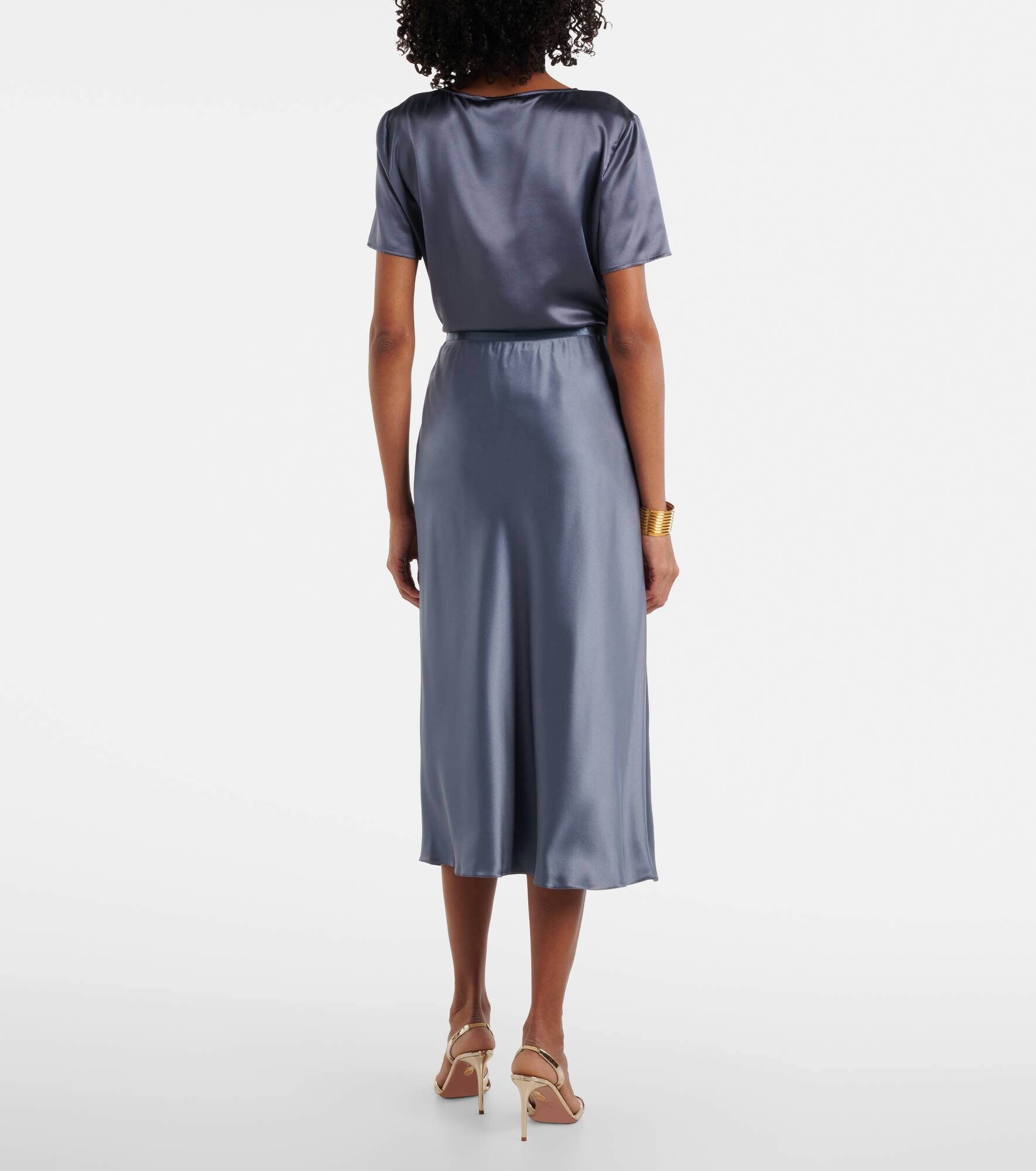 Carnet silk satin midi skirt - 3