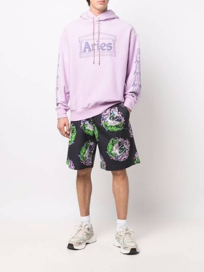 MSGM graphic-print straight-leg shorts outlook