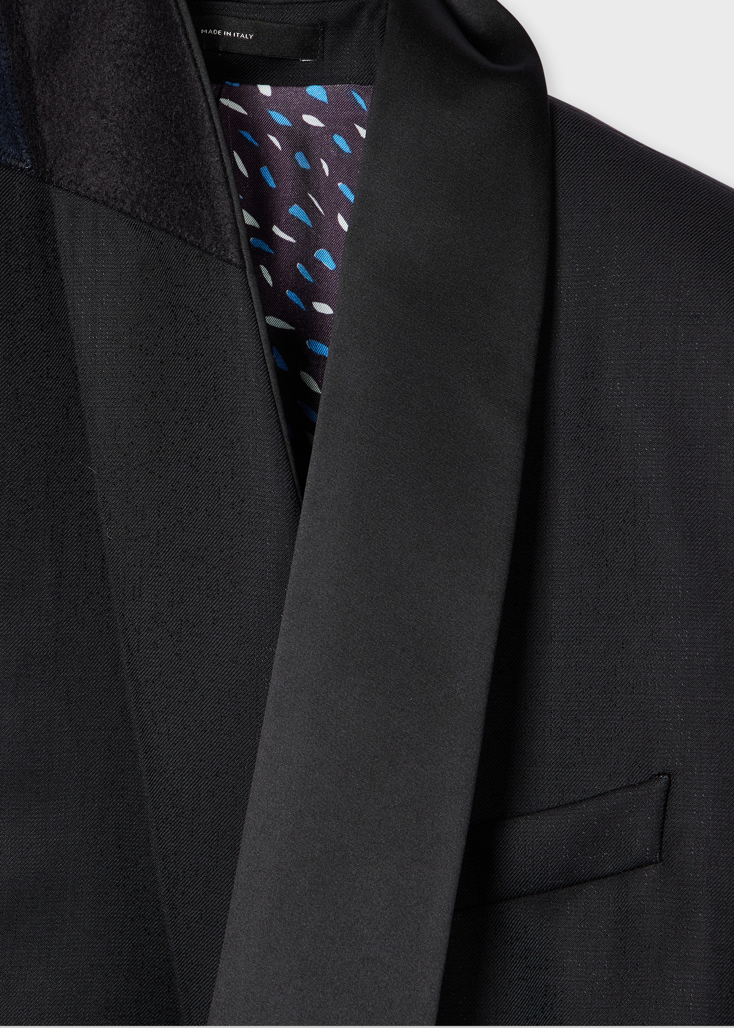 Black Wool-Silk Jacquard Evening Suit - 2