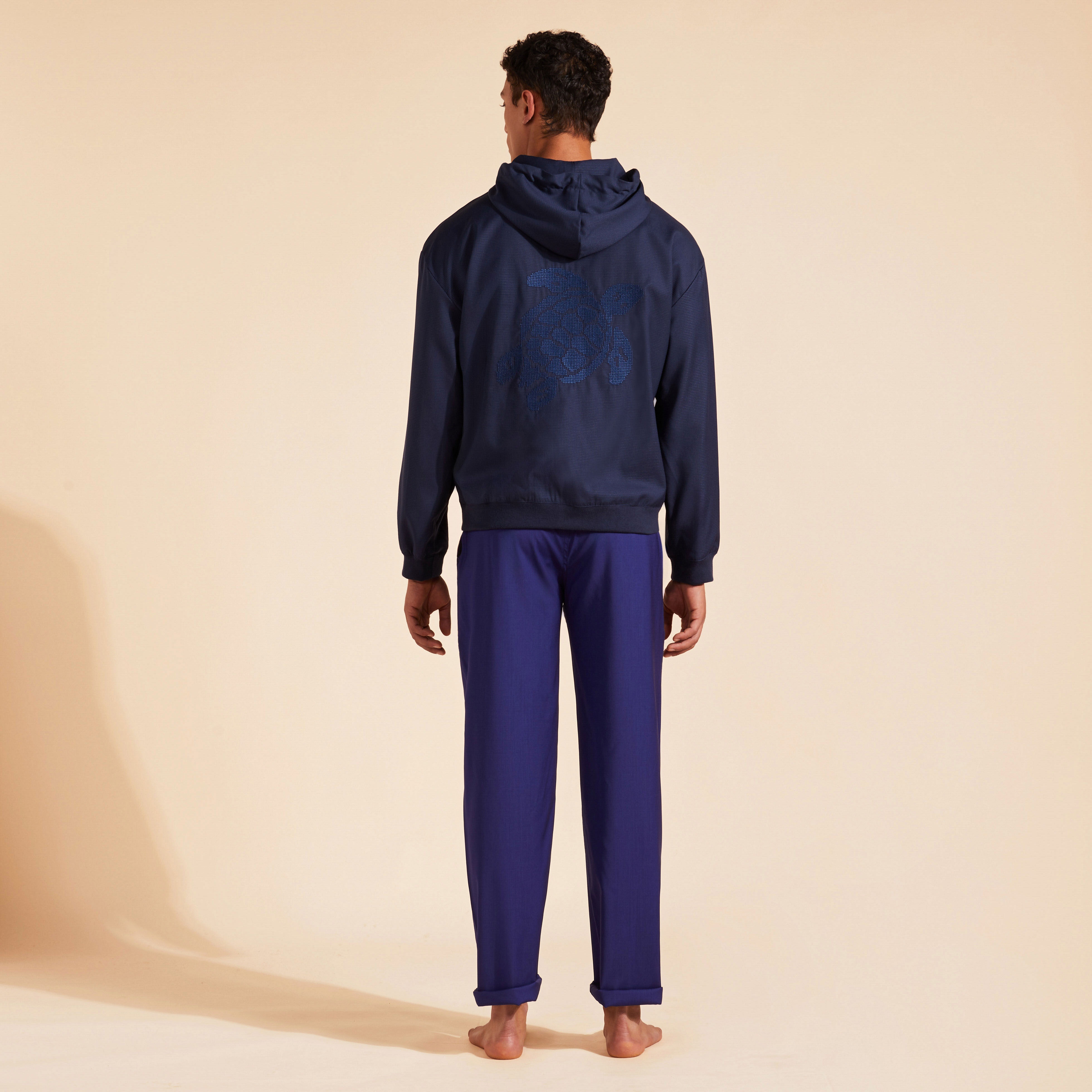 Wool Jacquard Turtle Zip Hoodie - 4