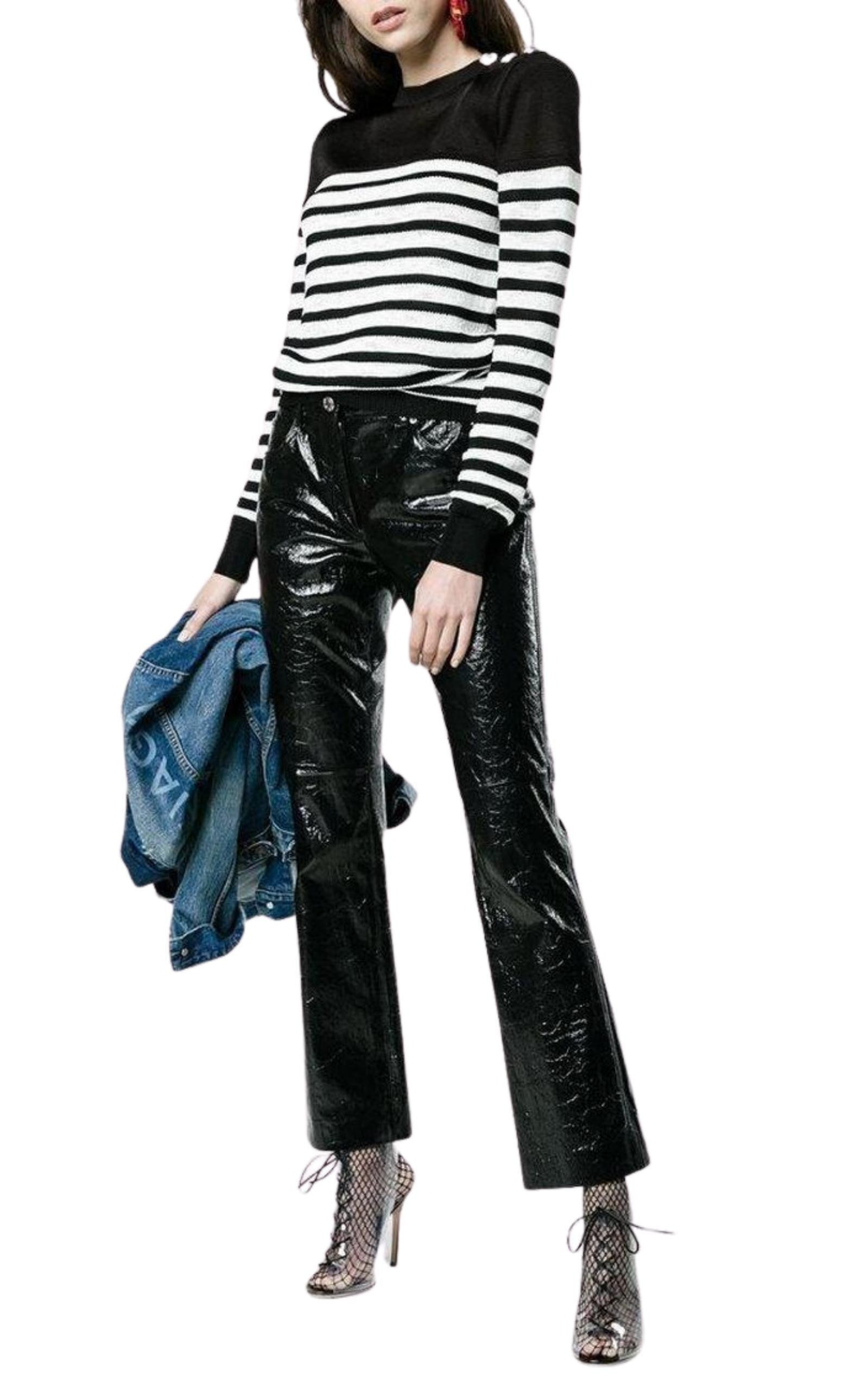 Crew Neck Stripe Long Sleeve Jumper - 2
