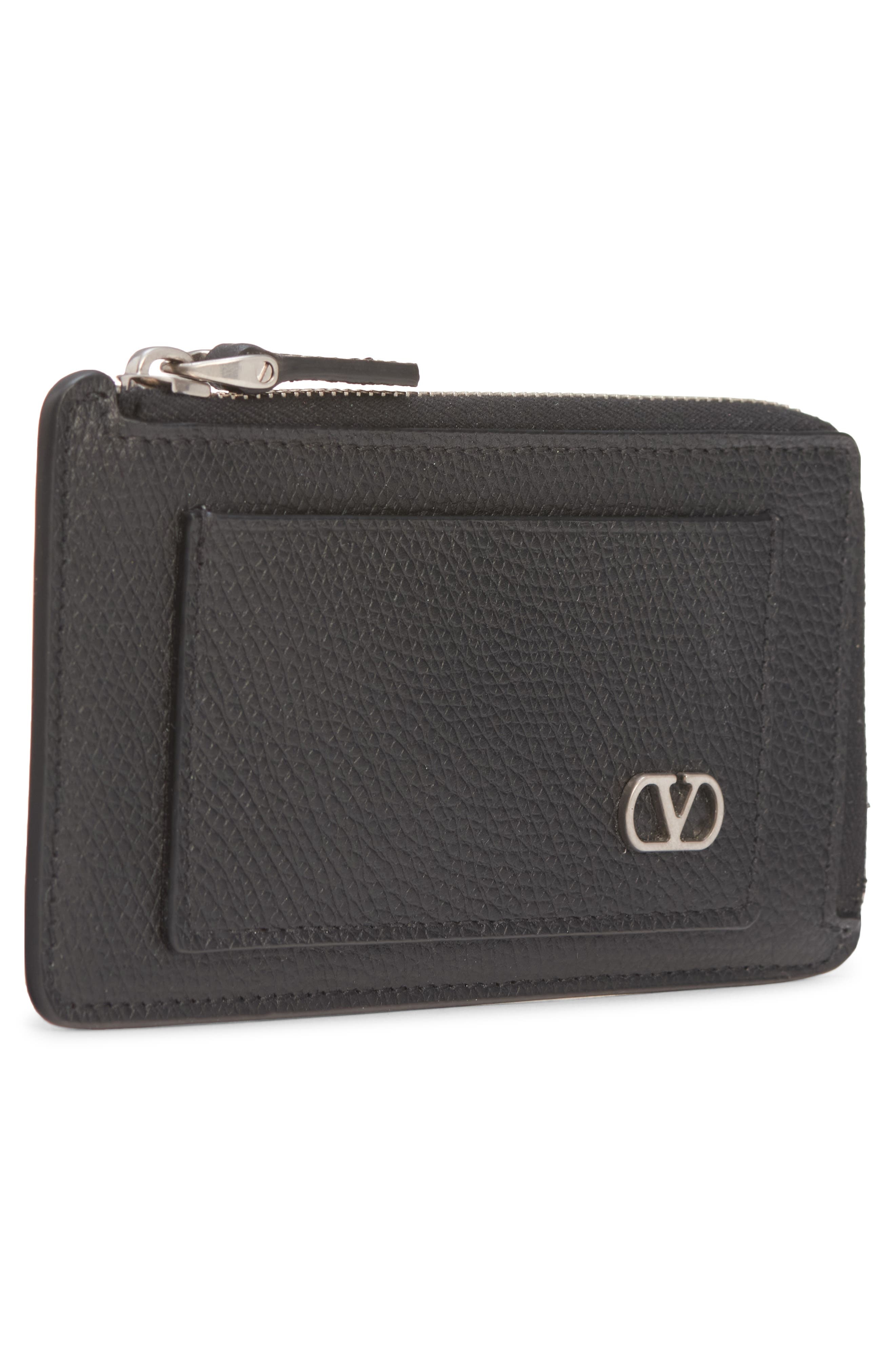 Valentino Garavani VLOGO Leather Coin Card Case in Black at Nordstrom - 2