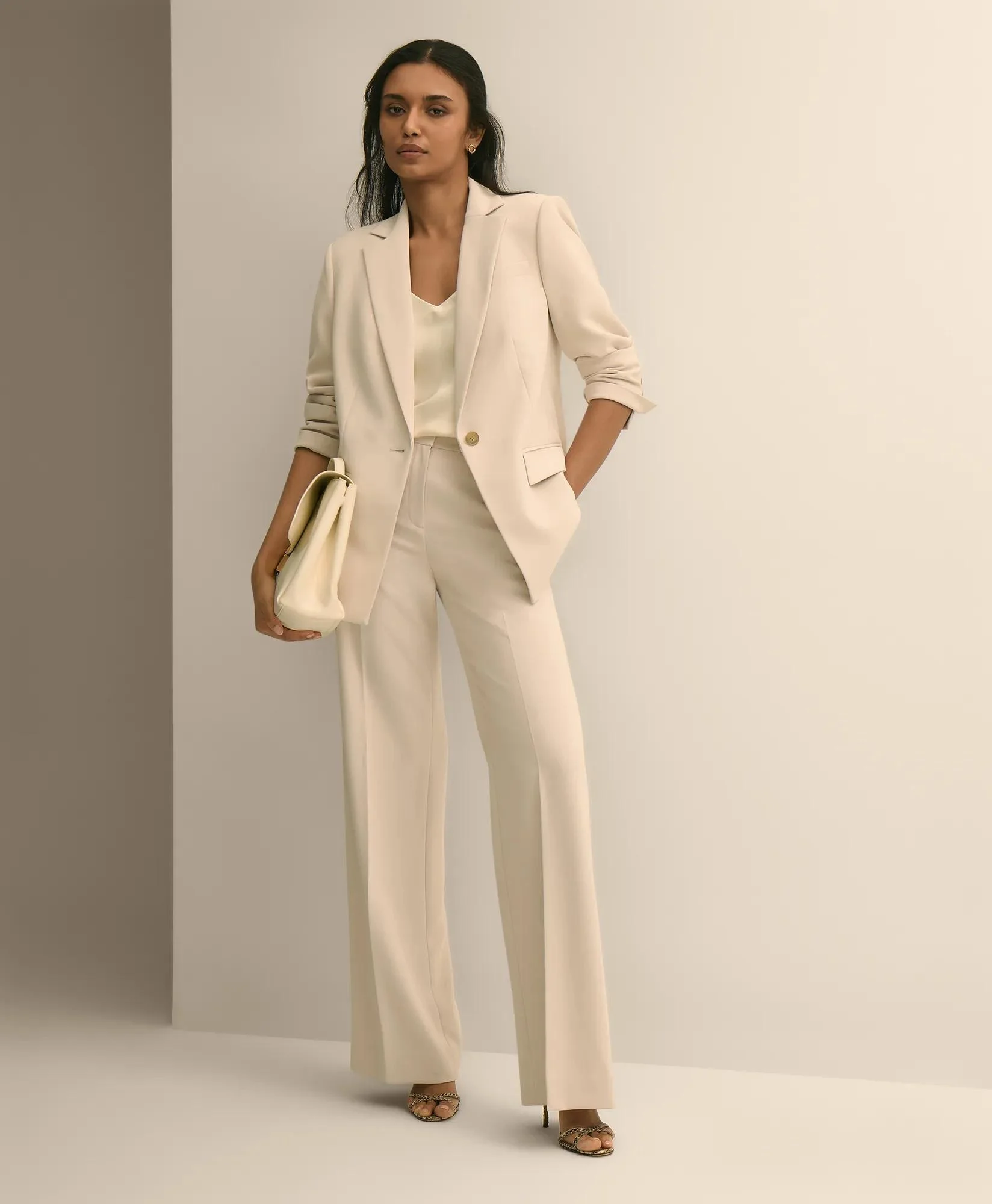 Crepe Wide-Leg Pants - 1