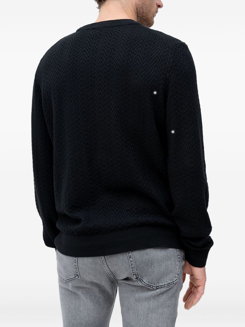 HUGO textured crew-neck sweater outlook