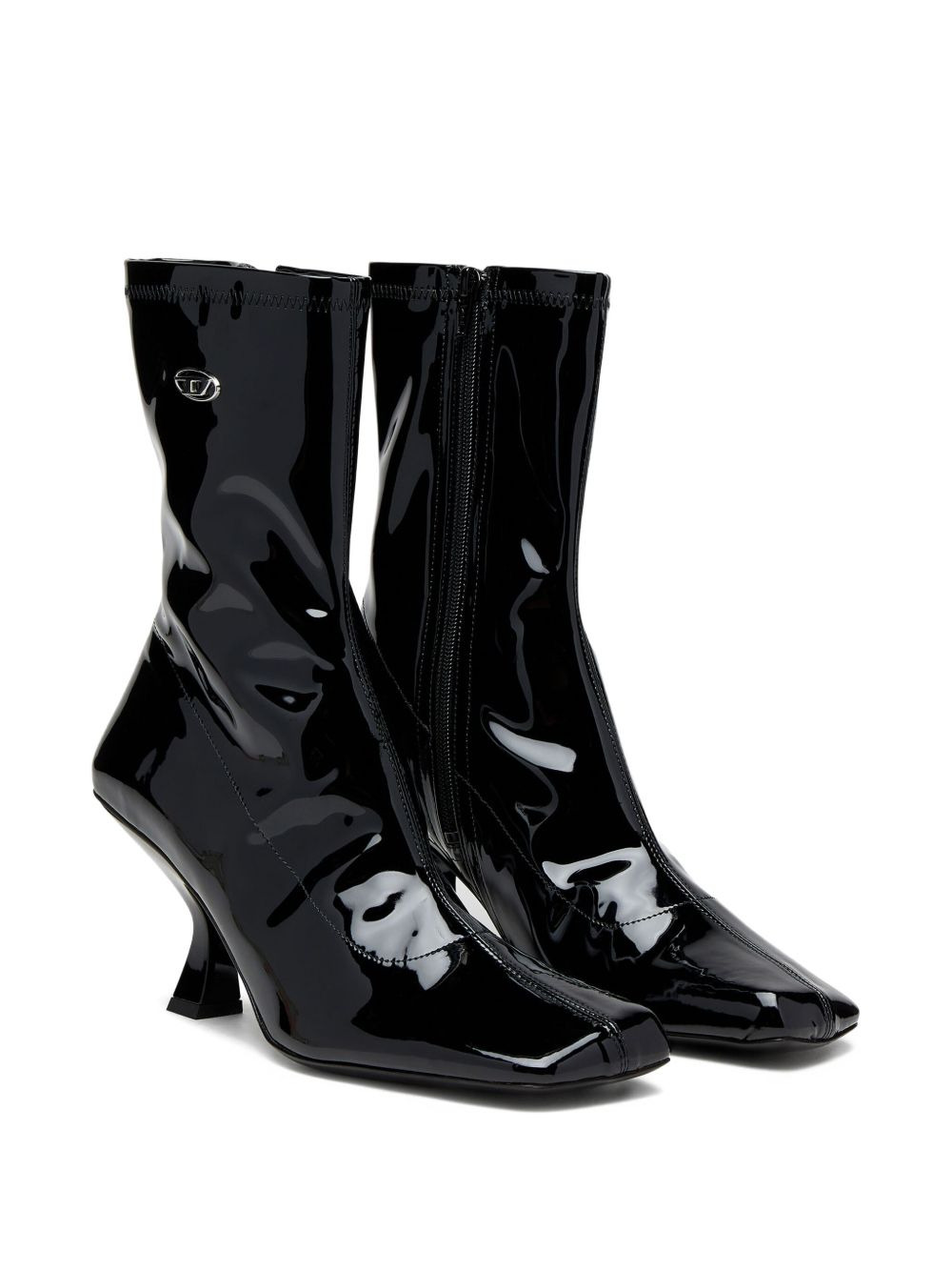 75mm Amber logo-plaque ankle boots - 2