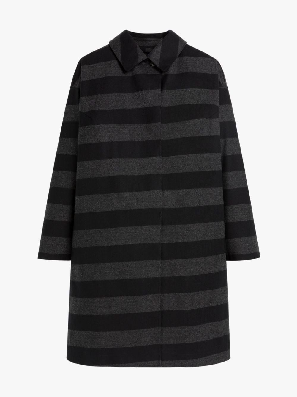 GRANISH WHITE & BLACK BONDED COTTON HOODED COAT - 1