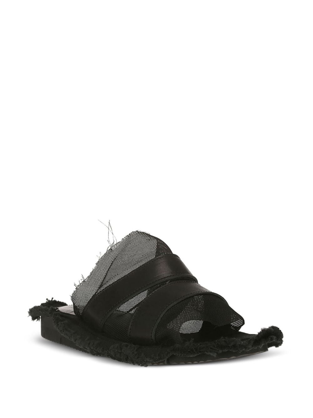 frayed layered sandals - 2