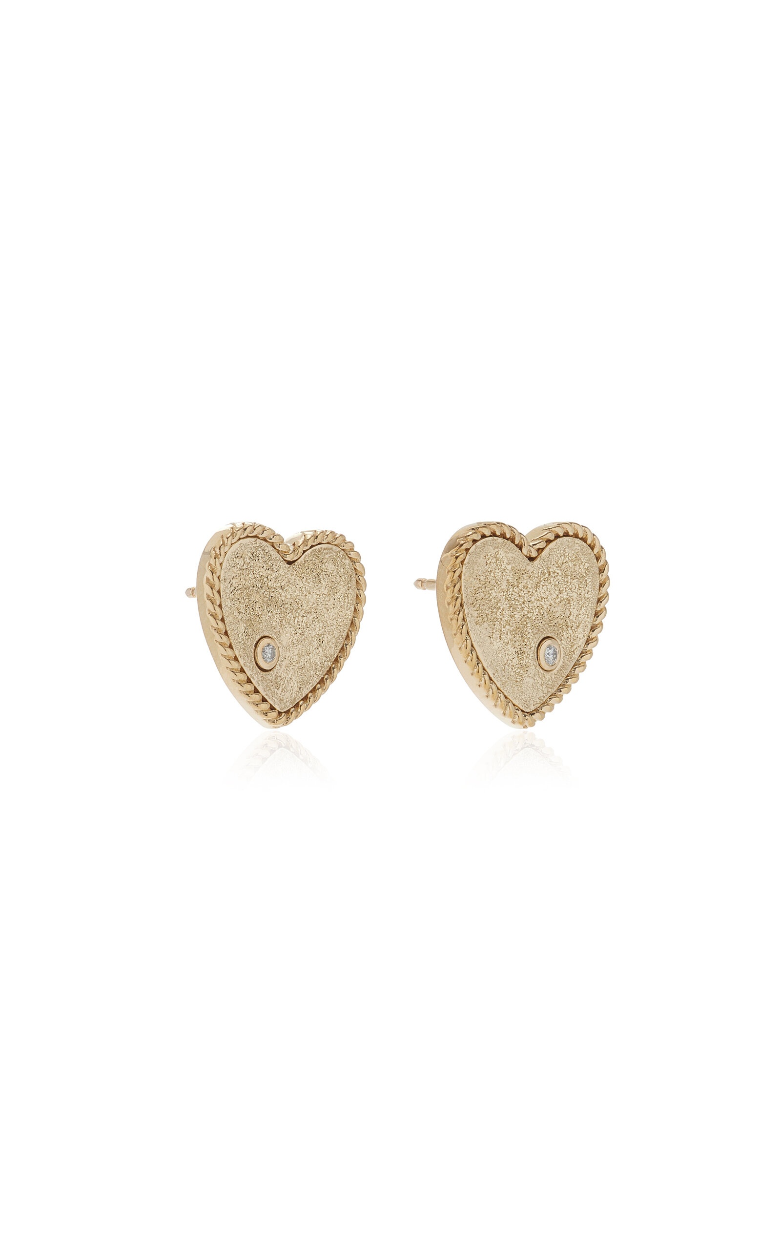 Glittered 9K Yellow Gold Diamond Earrings gold - 3