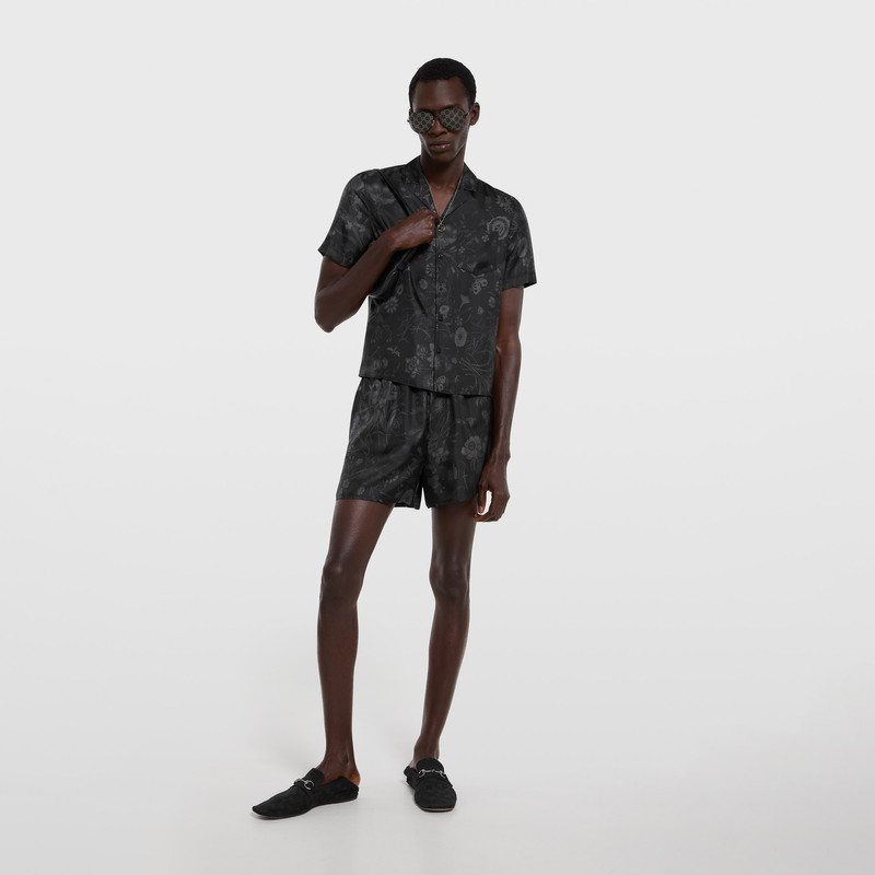 GUCCI Printed silk twill shorts outlook