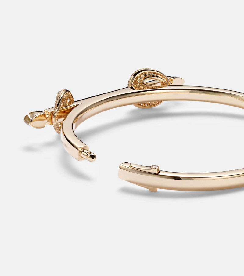 Chakra Icon 18kt gold bangle with diamonds and quartz 5