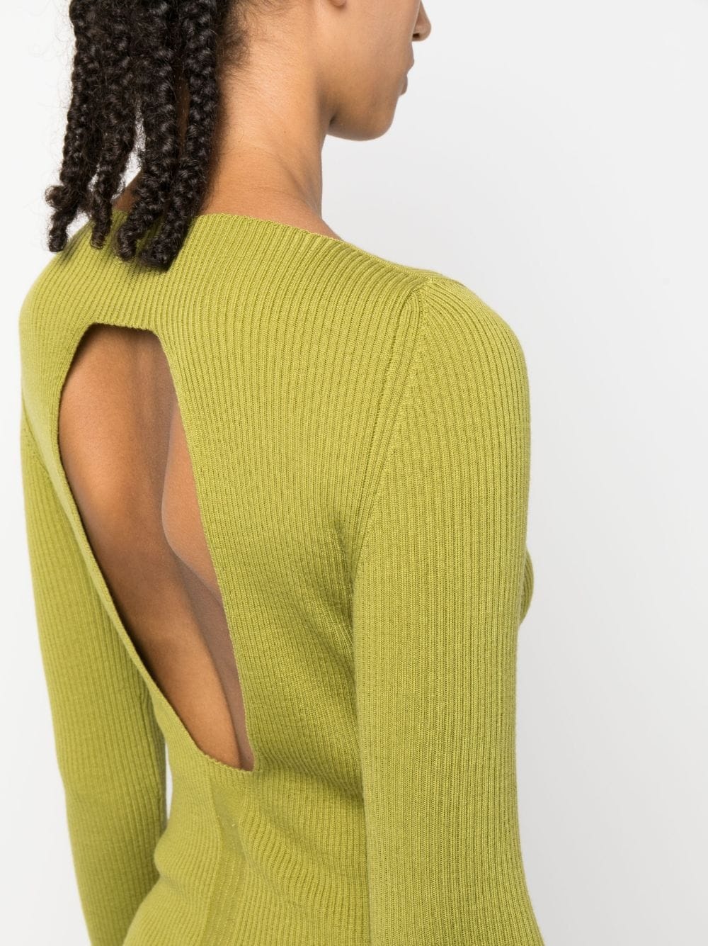 cut-out ribbed jumper - 5