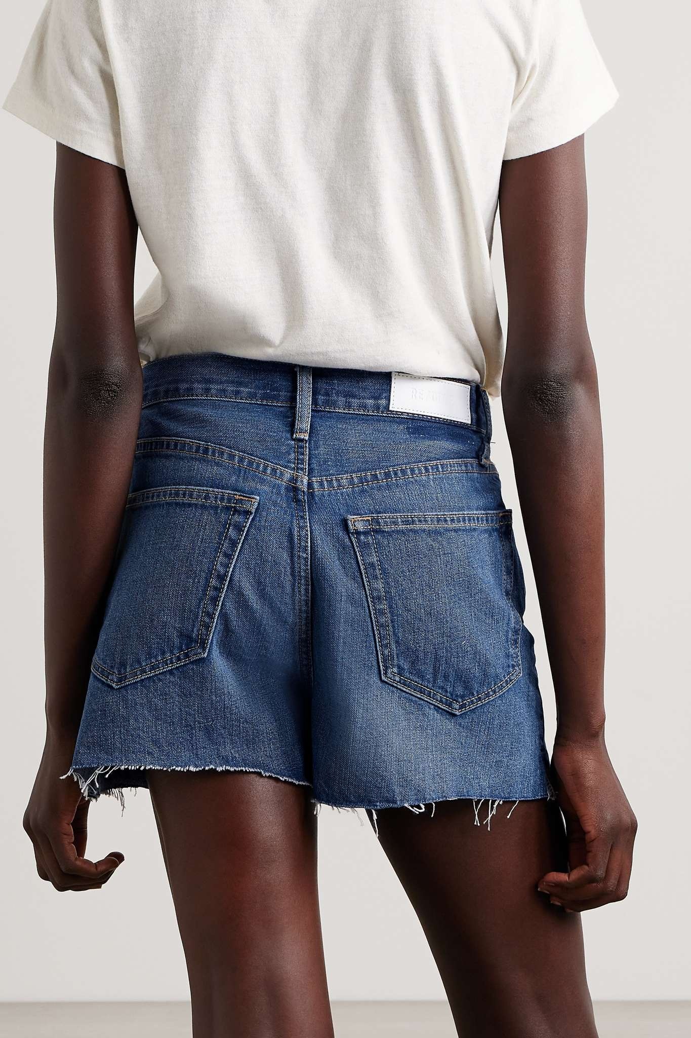 50s frayed denim shorts - 3