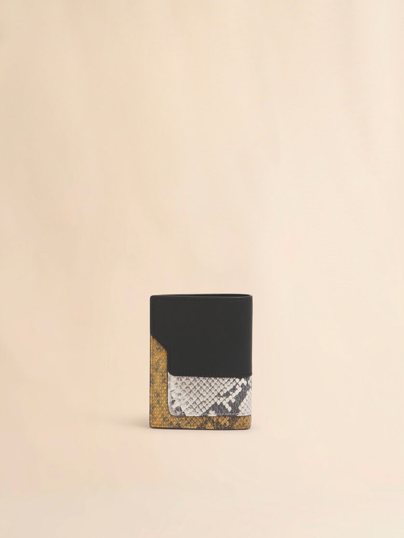 BLACK, GRAY AND BROWN LEATHER BIFOLD WALLET 3