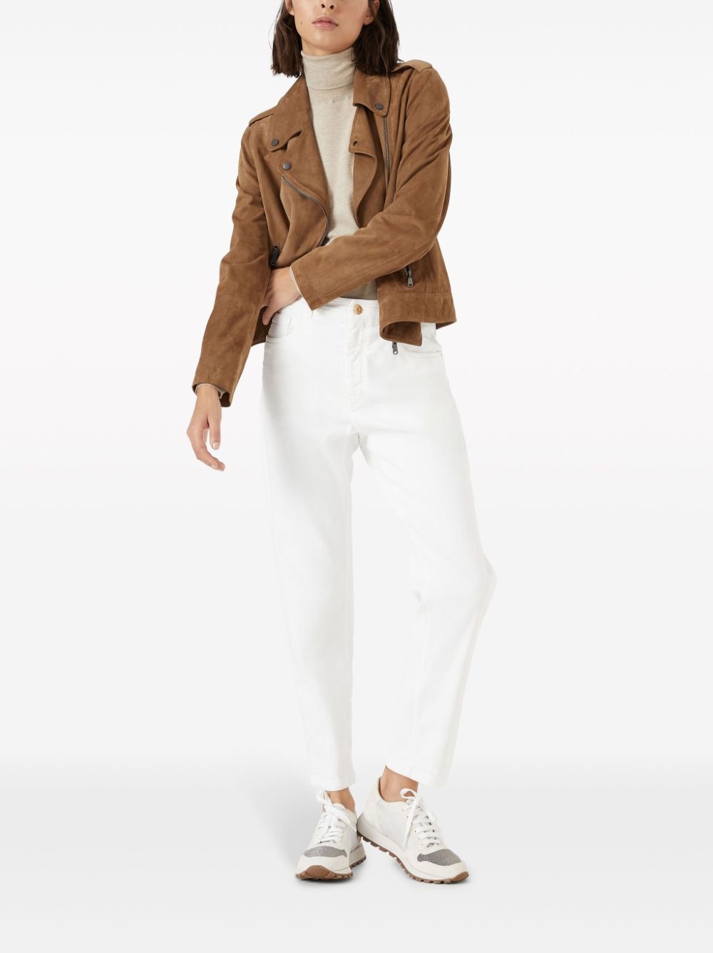 Monili-chain high-rise tapered jeans - 2