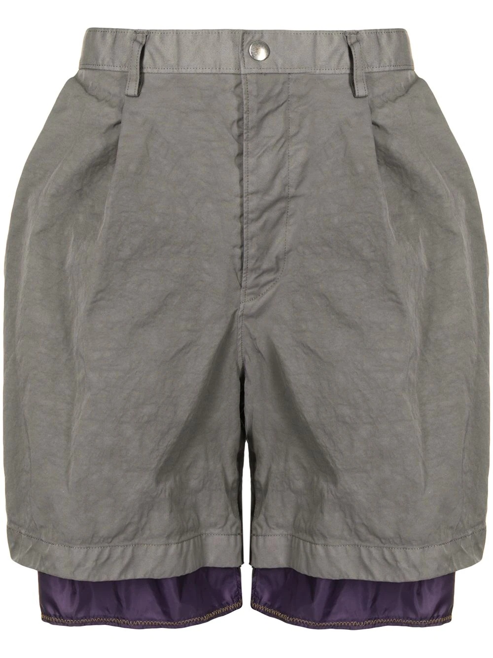 layered hem shorts - 1