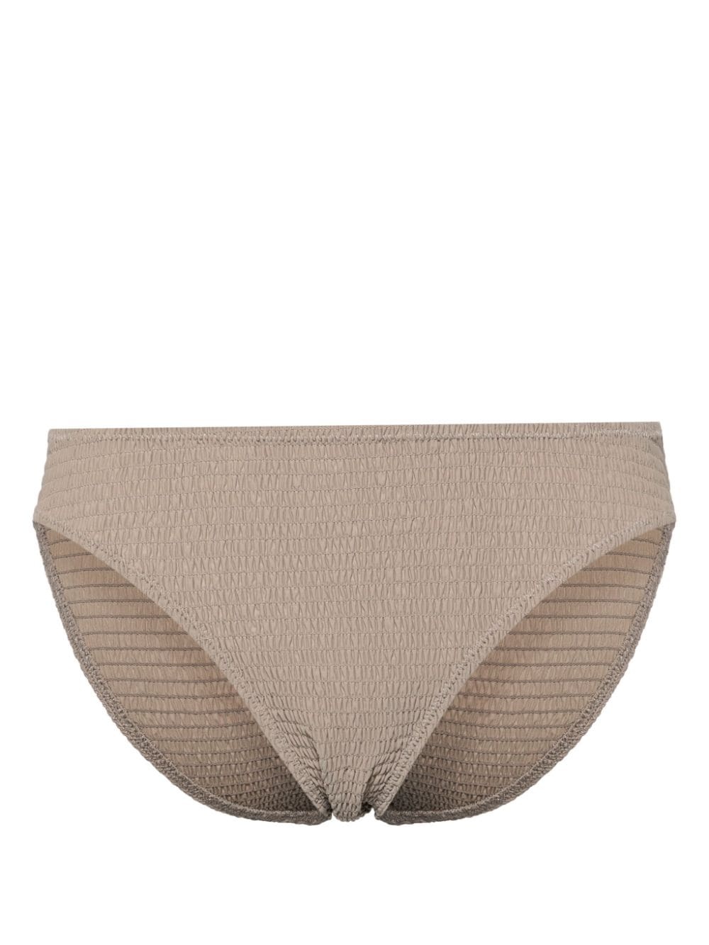 mid-rise smocked bikini bottoms - 1