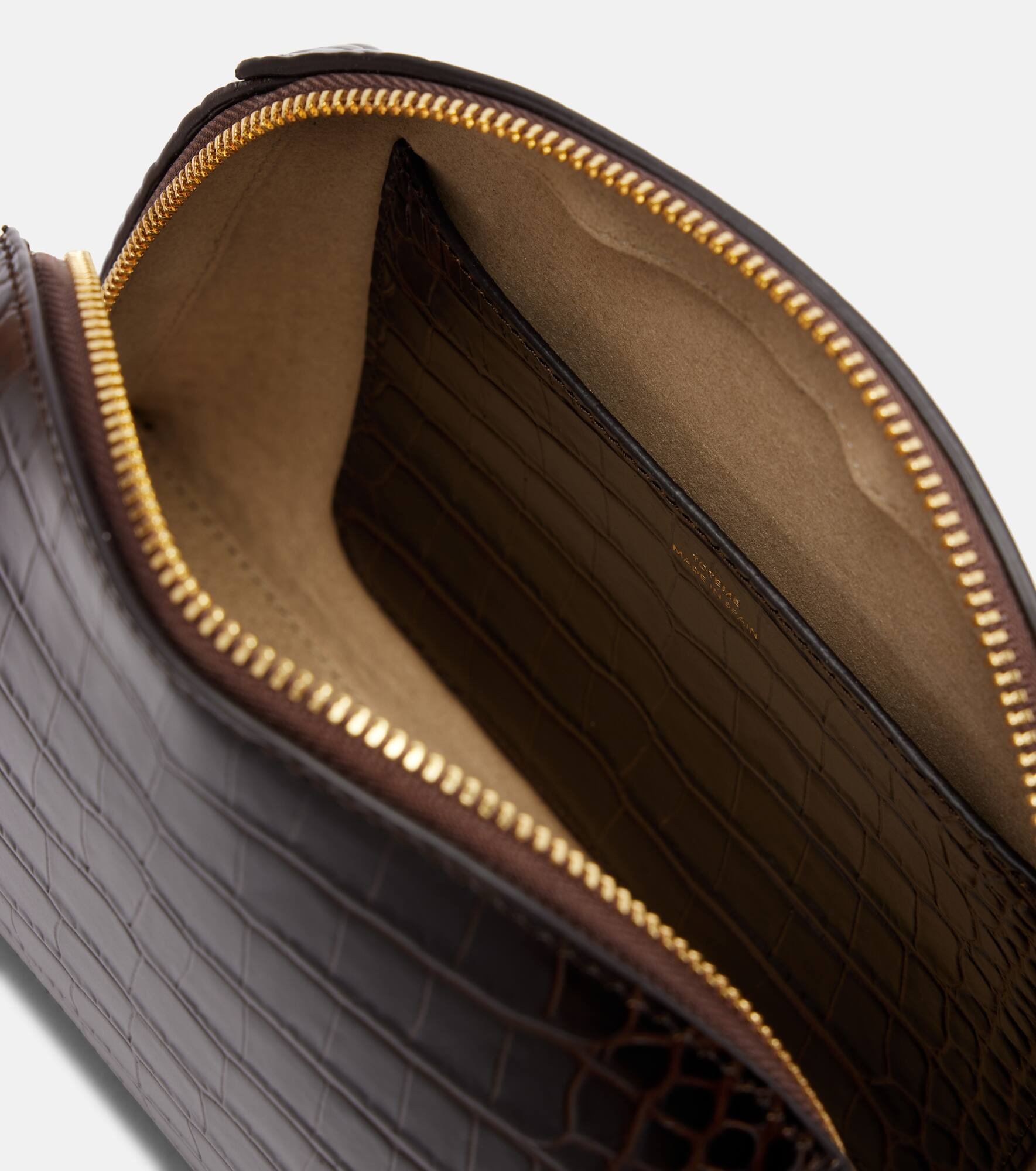 Small croc-effect leather pouch - 3