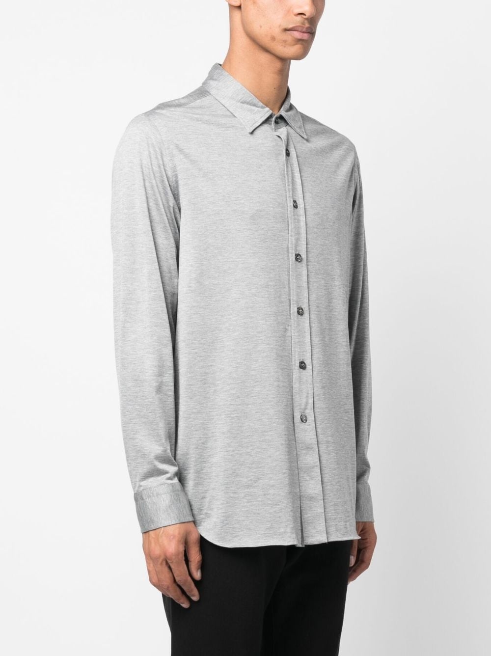 mélange-effect button shirt - 3