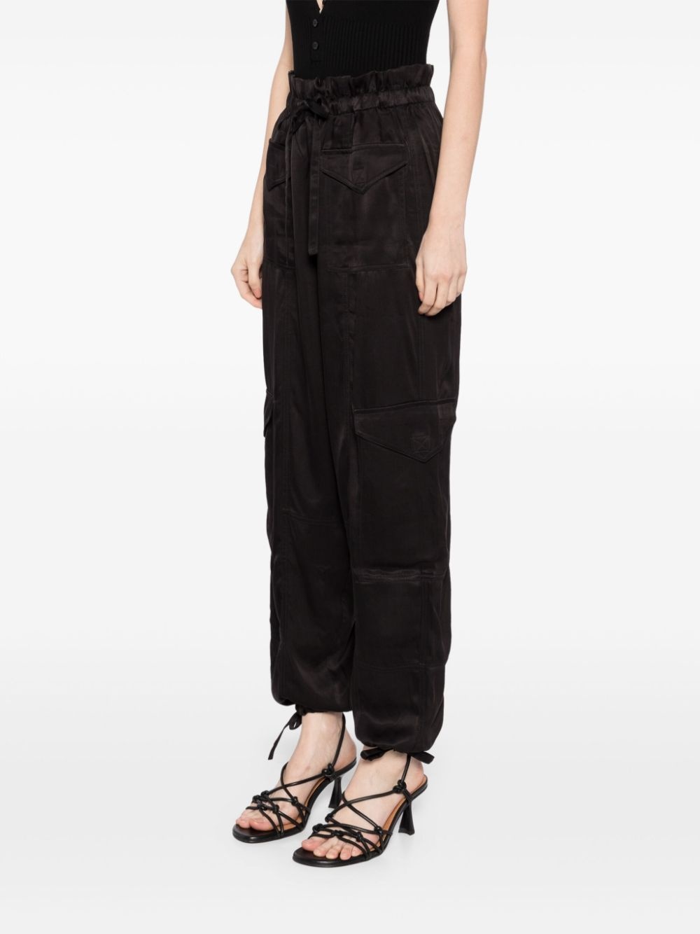 washed satin trousers - 3