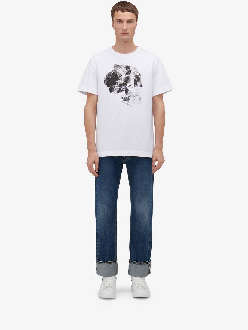Men's Fold Skull T-shirt in White/black - 2